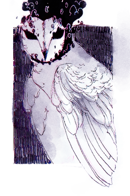 maybelsart:Inktober day 7a slightly odd owl