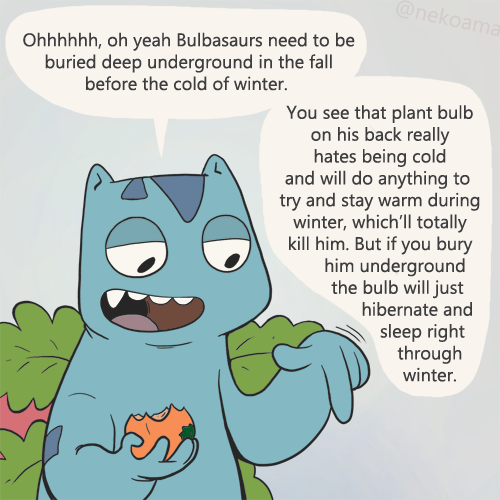 nekoama:Bulbasaur in fall, part 3.Patreon | Instagram