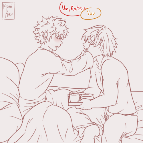 kumikirin:Kirishima: hey babe I brought you breakfastBakugou:...