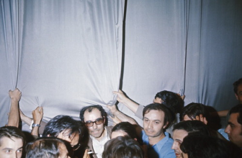 shihlun:Jean-Luc Godard, Jean-Pierre Leaud, and Francois...