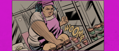 <p><a href="http://womenwriteaboutcomics.tumblr.com/post/112550191998/cook-your-comics-big-berthas-big-molasses" class="tumblr_blog">womenwriteaboutcomics</a>:</p><blockquote><h2>Cook Your Comics: Big Bertha’s Big Molasses Muffins
</h2><p><b>BY <a href="http://womenwriteaboutcomics.com/author/annie-bulloch/" title="Posts by Annie Bulloch">ANNIE BULLOCH</a>
</b><br/></p><p>Not familiar with Bitch Planet? <a href="http://womenwriteaboutcomics.com/2015/02/25/cook-your-comics-big-berthas-big-molasses-muffins/?s=bitch+planet" title="WWAC Bitch Planet Coverage">Check out our other coverage of this series</a> and read all about it!</p><p>As soon as I read Bitch Planet #3, the origin story of the indomitable Penny Rolle, I wanted the recipe to make the muffins that were such an integral part of the story. I also felt like crying and cheering and getting a “non-compliant” tattoo, but there’s a big part of my brain that fixated on the muffins right away.</p><p>That part of my brain is loud and persistent. I love to cook, and I love to eat. I always have. But there’s a lot of cultural baggage associated with those things, particularly for women. Penny Rolle was “born big,” and her society deems that unacceptable. Authority figures press her to conform and comply, to fit an arbitrary beauty standard, and to suppress the parts of yourself that others find less pleasing—Bitch Planet‘s setting might be sci-fi, but its overall society is not.</p><p>There’s baggage associated with cooking, too. “A woman’s place is in the kitchen” became shorthand for the whole concept of sexist notions about gender roles. I’ve never been one to reinforce outdated gender politics, but I really do like to cook. It’s my natural inclination. Not because I’m a woman, but because it’s a creative outlet, and after a lot of practice, I’ve gotten pretty good at it.</p><p><a href="http://womenwriteaboutcomics.com/2015/02/25/cook-your-comics-big-berthas-big-molasses-muffins/">So have you been reading Bitch Planet? If not go out a buy a copy right now! Then after you’ve finished, come back and get the rest of this recipe inspired by the hit series, make yourself some muffins, and sit back down and reread the series while eating them and feeling awesome. </a></p></blockquote>