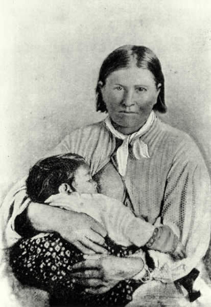 Cynthia Ann Parker and her daughter Topʉsana (Prairie Flower), 1860 
Cynthia Ann ParkerCaptured
Cynthia Ann Parker was about 10 when the Comanche attacked Fort Parker in May of 1836. Several of her family members were killed but five were...