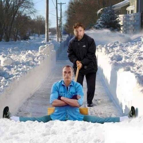 How the two toughest guys handle the snow storm smile...