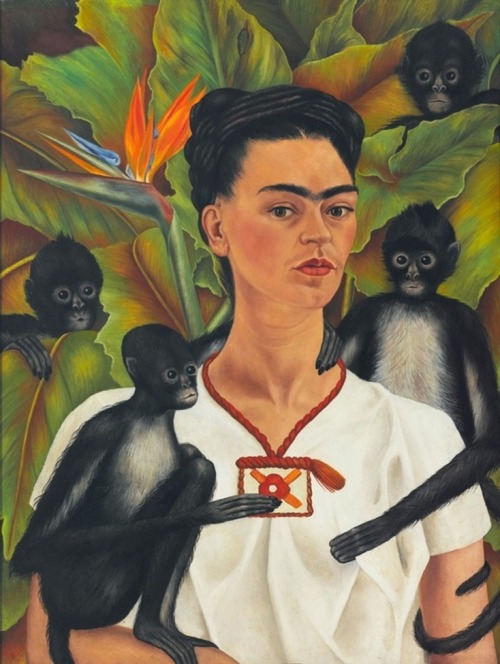 lonequixote:Frida KahloSelf Portrait with Monkeys(via...