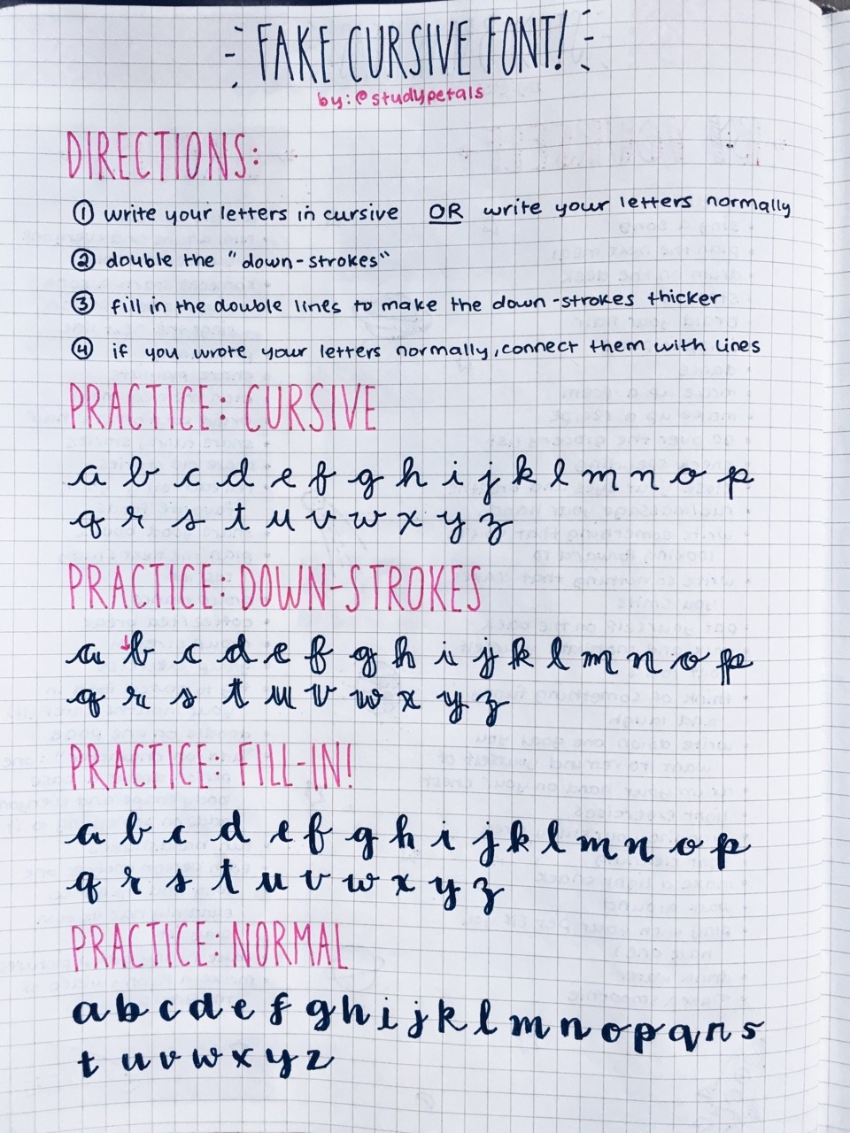 Aesthetic Cursive Handwriting Alphabet