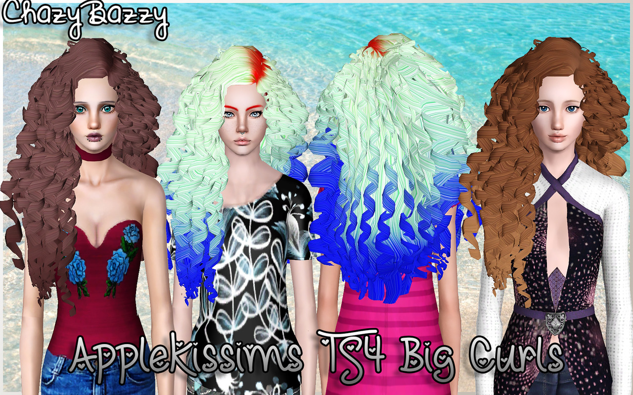 Chazybazzy S Retextures Applekissims Ts4 Big Curls Teen Elder