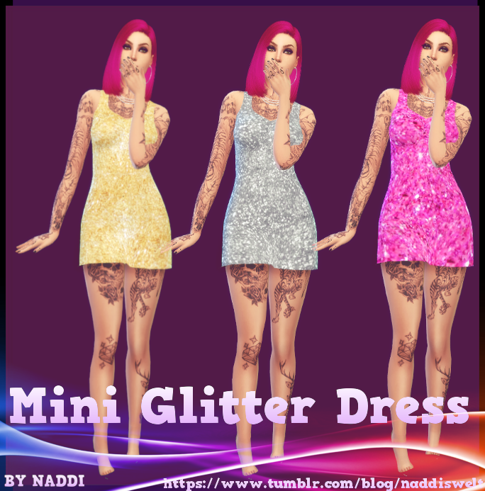 Meine Sims 4 Creationen • →mini Glitter Dress → Thanks To All Cc Creators