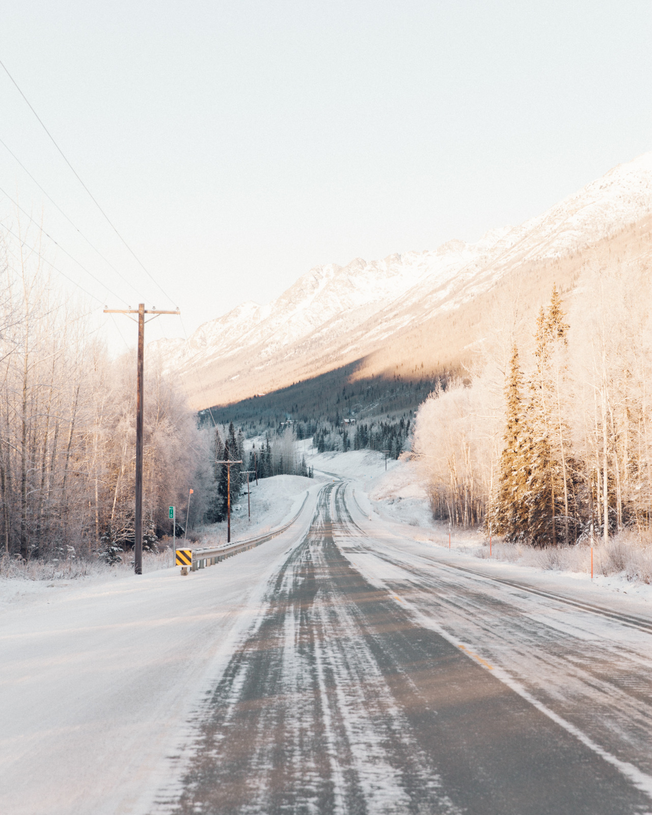 Аляска дорога зима