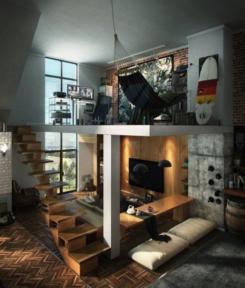 homedesigning:Loft Design Inspiration