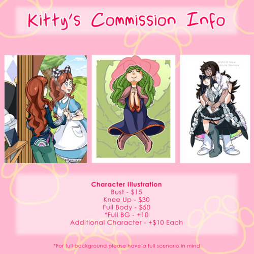 kittyarts:Updated Commission Info as of May 2018!Payment is...