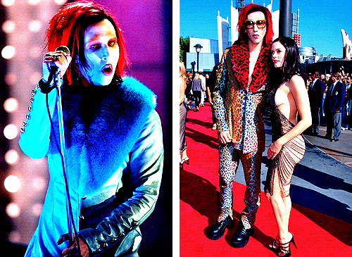 :Marilyn Manson and Rose McGowen at the 1998 MTV Video Music...