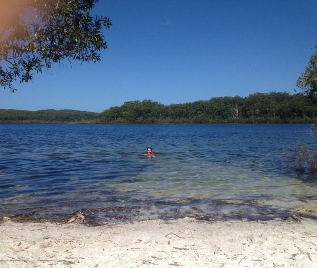 Swimming in lake mckenzie