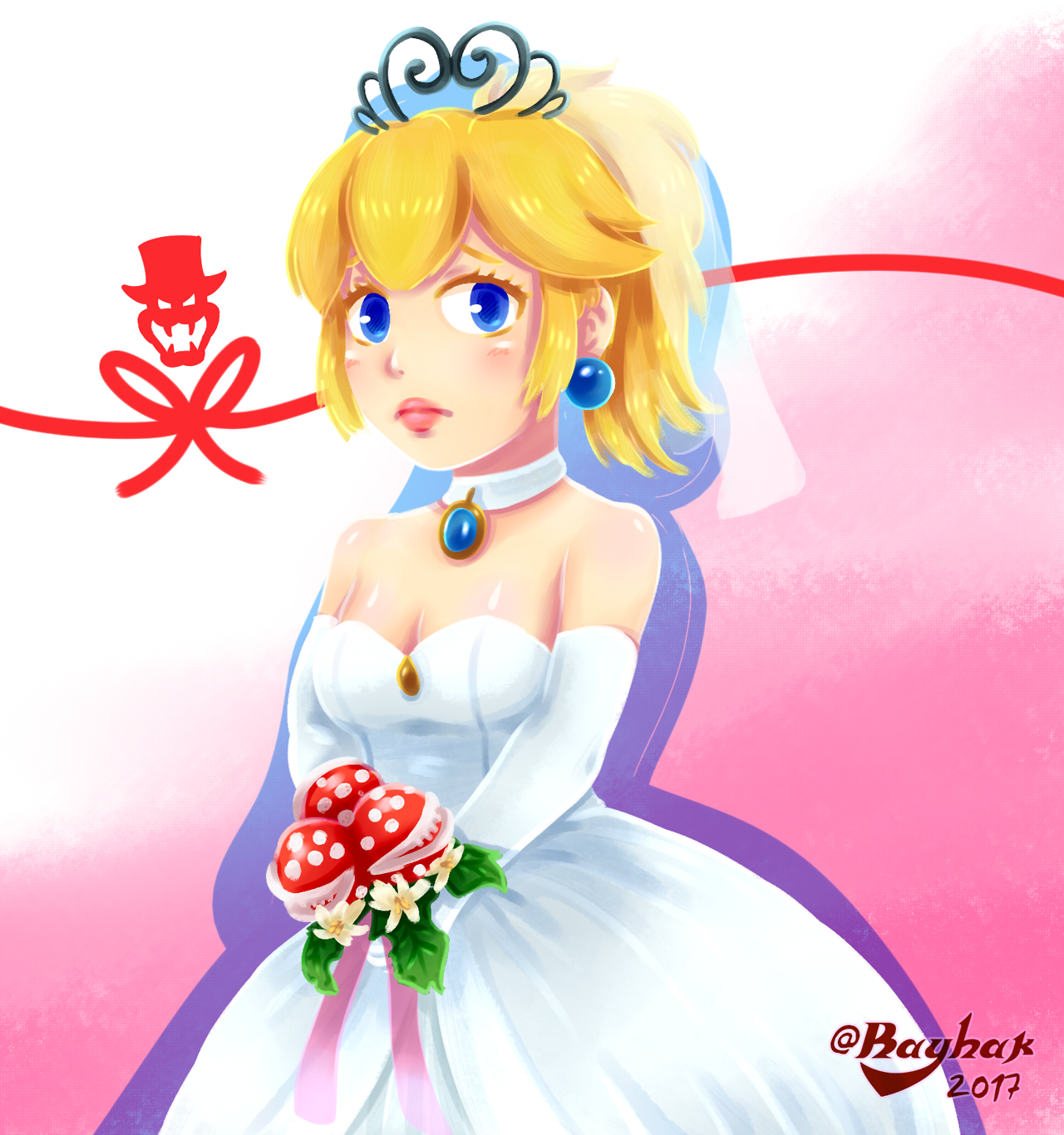 Rayhak Art — Peach In Her Wedding Dress Is Soo Cute Sadly 