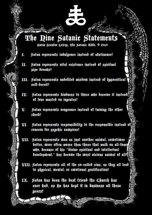 laveyan-satanism:LaVeyan Satanism is a religion founded in...