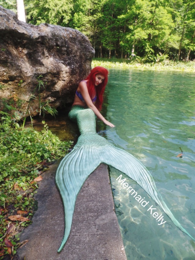 Mermaid Kelly — Mermaid Kelly as The Little Mermaid swimming and...