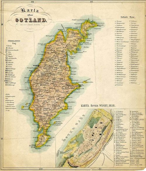 Map of Gotland, 1858. - Maps on the Web