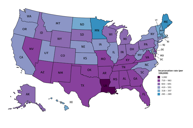 Incarceration rate in the U.S.[[MORE]]... - Maps on the Web