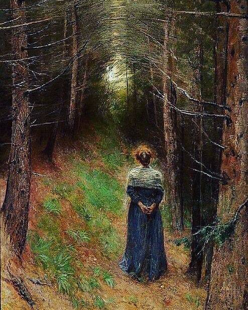 Pine forest in the Tyrol (c. 1890). Bertha Wegmann (1847-1926)....