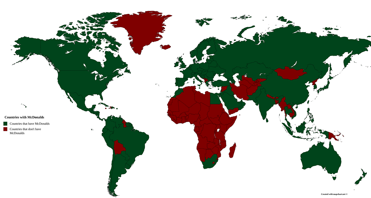Карта макдональдс в мире
