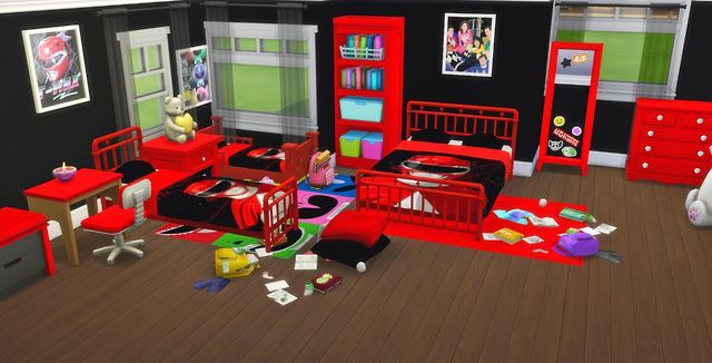 I Create Bedroom Sets For The Sims 4 — Power Rangers Bedroom Set For