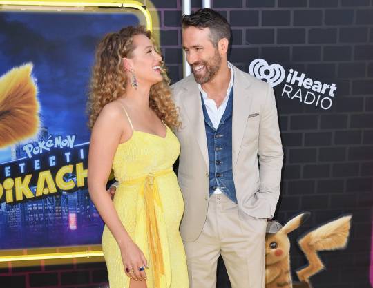 US actor Ryan Reynolds and his wife actress Blake Lively attend the premiere of 