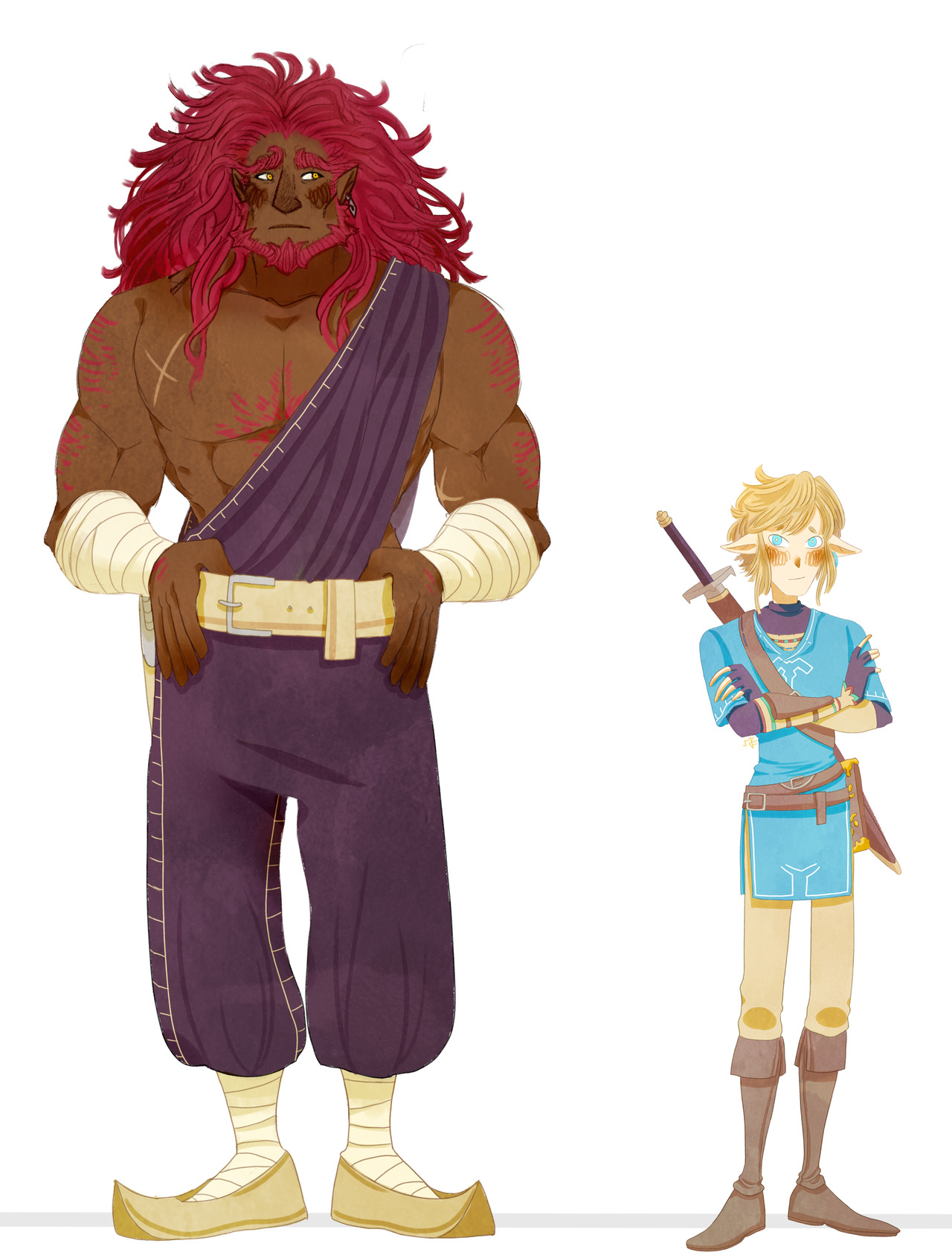 So I thought of a BOTW AU where a male gerudo was... | Mye Bi :-)