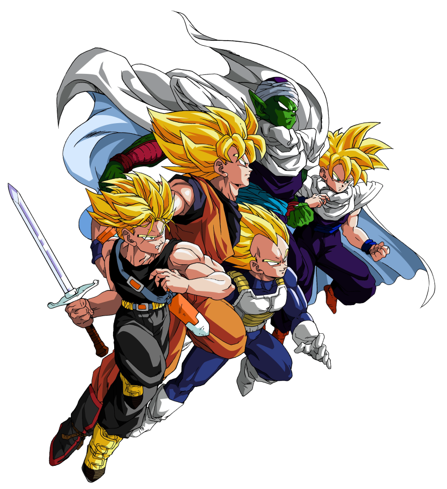 Picture Of Goku Gohan Vegeta Trunks And Piccolo Ddjvector 