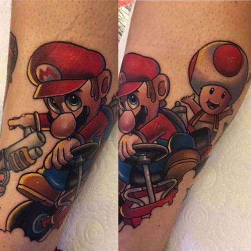Mario Brothers Characters tattoo sleeve  Best Tattoo Ideas Gallery