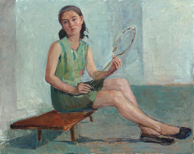 Soviet art. Mikhail Kharitonov, “Tennis Girl” (1973)
Despite the title, what the girl is holding is clearly a badminton racket, so I’m posting this to celebrate the 3-day badminton marathon that was Sarov Open 2019. We finished earlier today. I won...