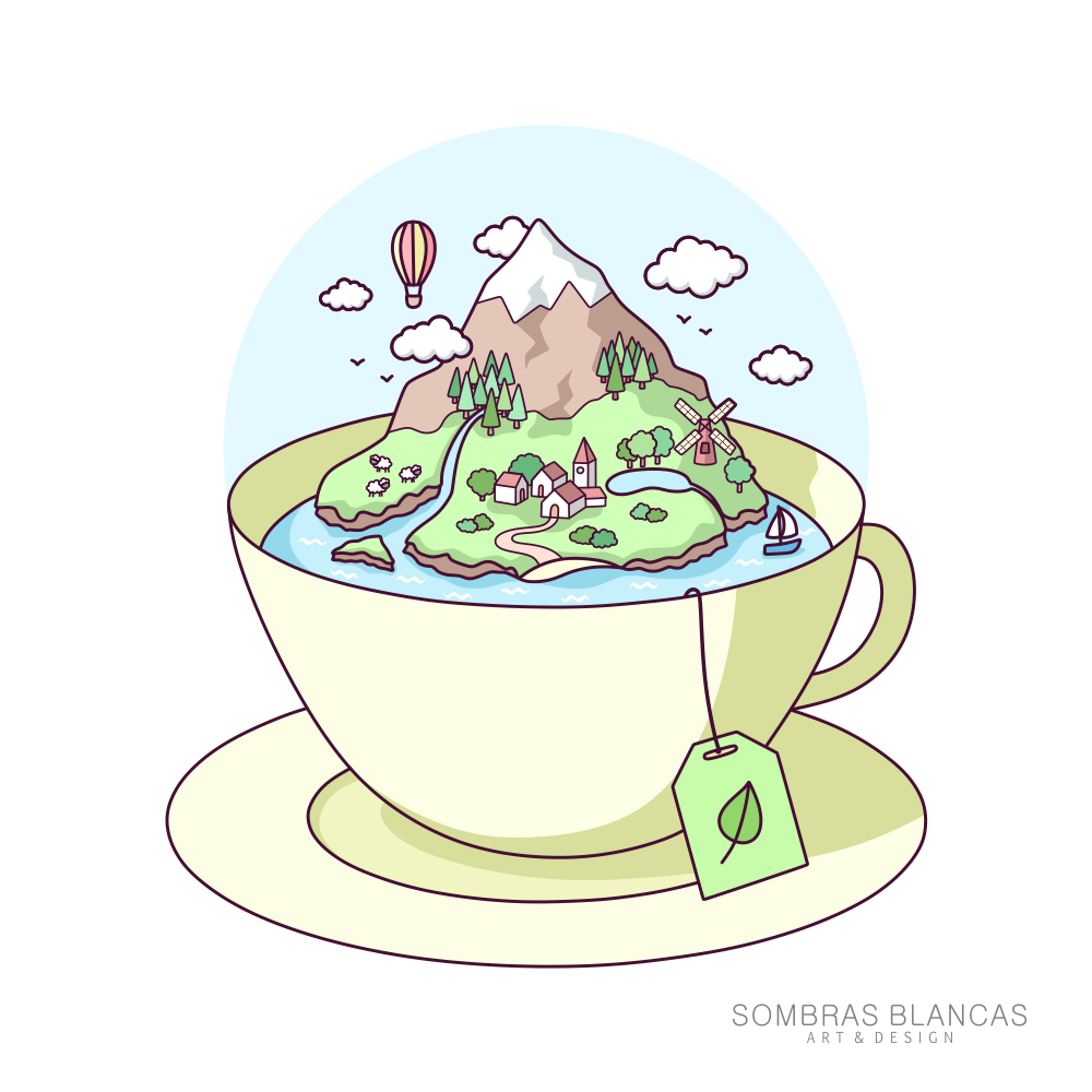 Tea Island by Sombras Blancas Art & Design Instagram | Tumblr — Immediately post your art to a topic and get feedback. Join our new community, EatSleepDraw Studio, today!