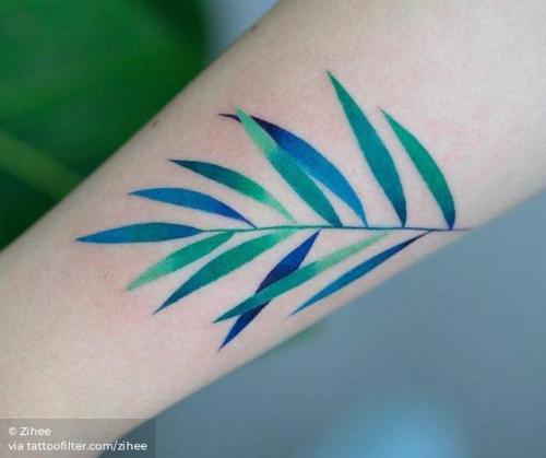 Tattoo tagged with: small, palm leaf, leaf, tiny, ifttt, little, zihee,  nature, forearm, medium size, illustrative 