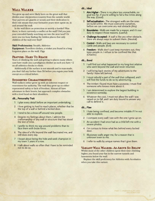 dnd-5e-homebrew:The Dawn Chorus Backgrounds by...