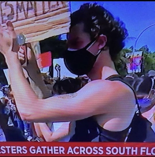 Shawn and Camila were in a clip of the protests shown on MSNBC. The reporters didn’t realize who they were. Credit:...