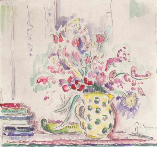 artist-signac:Floral still life, Paul SignacMedium:...