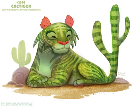#2524. Cactiger - Wordplay 🎃 Check out https://piperthibodeau.com/store/ for a selection of over 20+ cutesy-creepy Halloween...