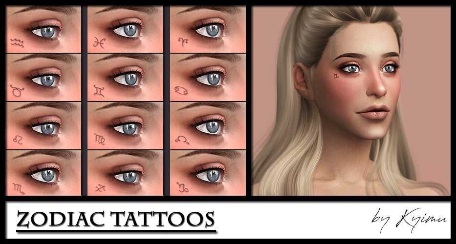 Trendyccfinds Kyimu Simple Zodiac Face Tattoos For Your Sims