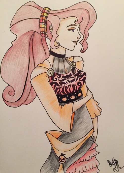 TSinktober Megara Hercules disney princess getting ready for Halloween original art
