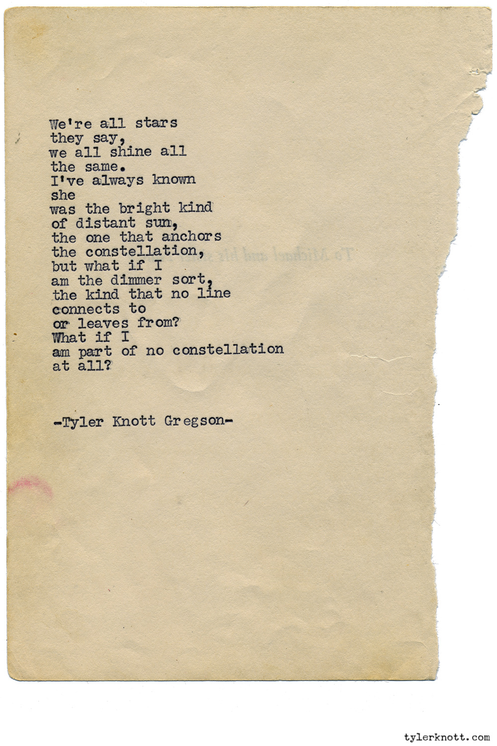 Tyler Knott Gregson — Typewriter Series #1235 by Tyler Knott Gregson...