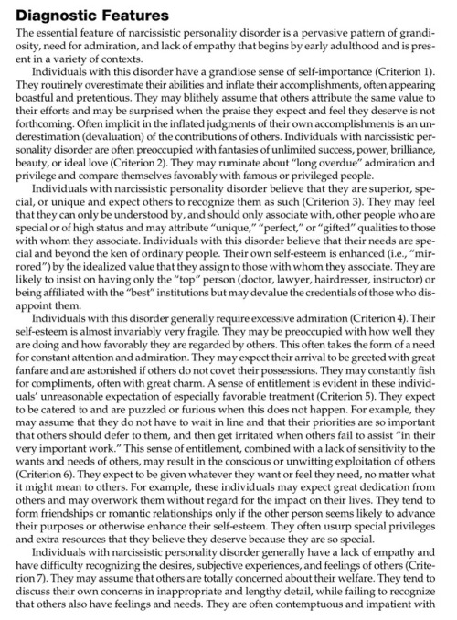 Narcissistic personality disorder dsm 5 unillustrated adventures