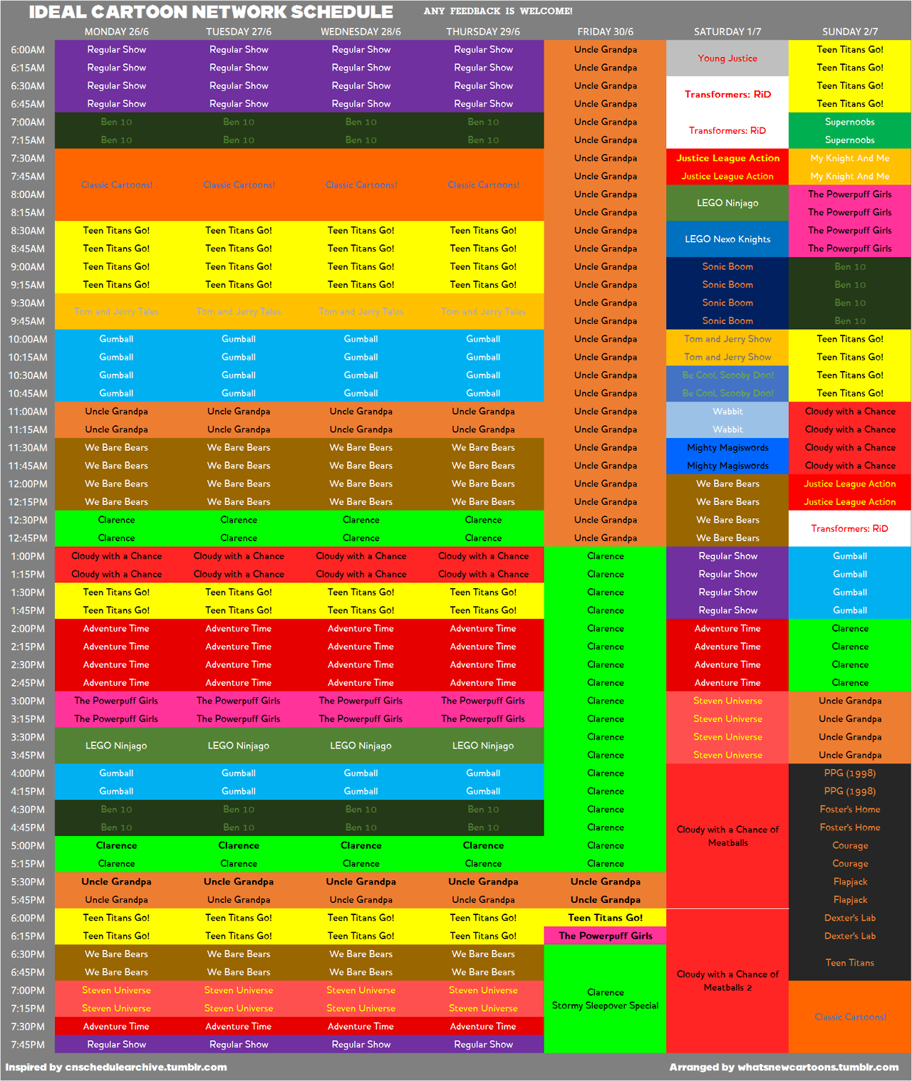 Cartoon Network Uk Schedule 2022 Cartoon Network Schedule Archive
