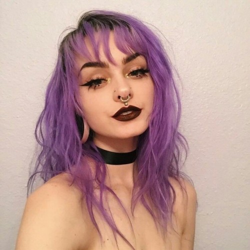 makeup style fashion purple purple hair hairstyle pircing фиолетовыеволосы стиль мода пирсинг макияж