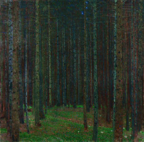 trulyvincent:Gustav KlimtThe Pine Forest I 1901, 90×90 cm •...