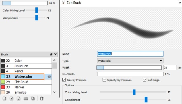 brushes for firealpaca paper