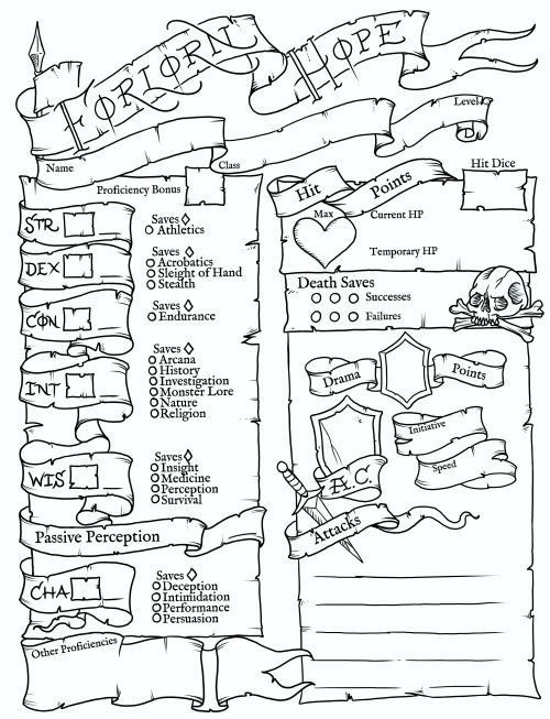 Dnd Character Sheet Template Google Docs fornidutapdf