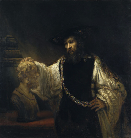 artist-rembrandt:Aristotle with a Bust of Homer, Rembrandt Van...