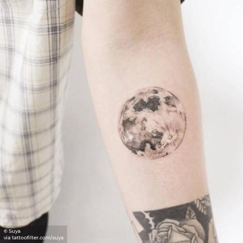 By Suya, done at The Day After Tattoo, Daegu.... small;astronomy;single needle;tiny;suya;ifttt;little;full moon;moon;inner forearm