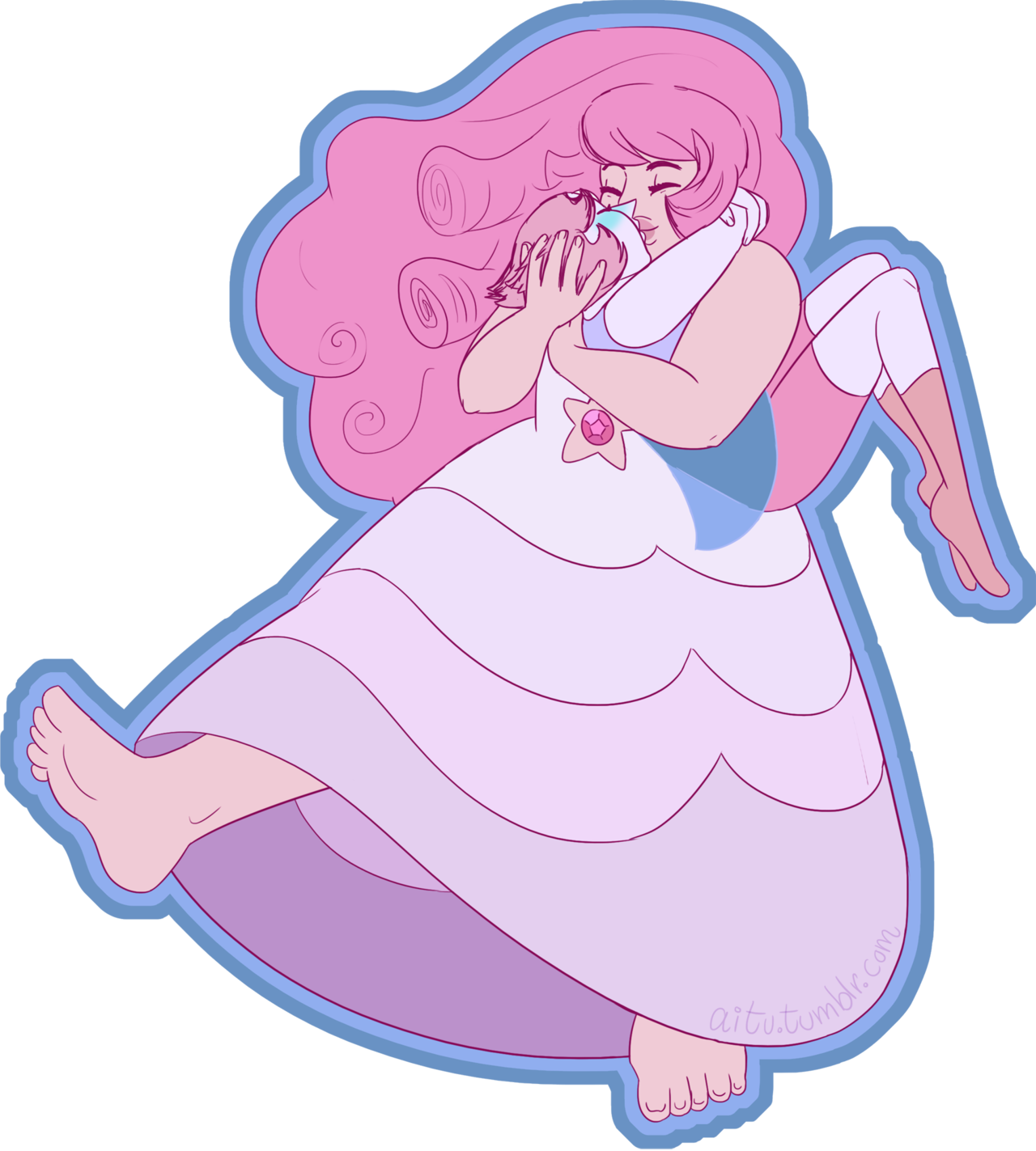 Femslash February 2019 Day 13: Pearlrose! I think true happiness is being able to pick up your loved one and spin them around. SU characters have it good.