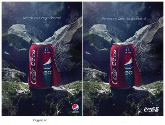 Pepsi ad campaign during halloween...and then Coca-Cola's comeback.....