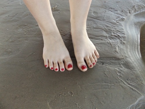 Obsessed with her feet.