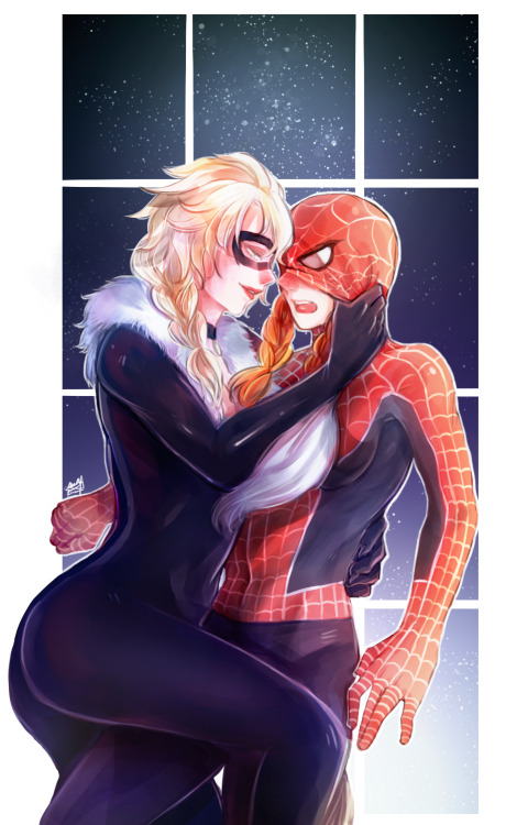 spiderman and elsa | Tumblr